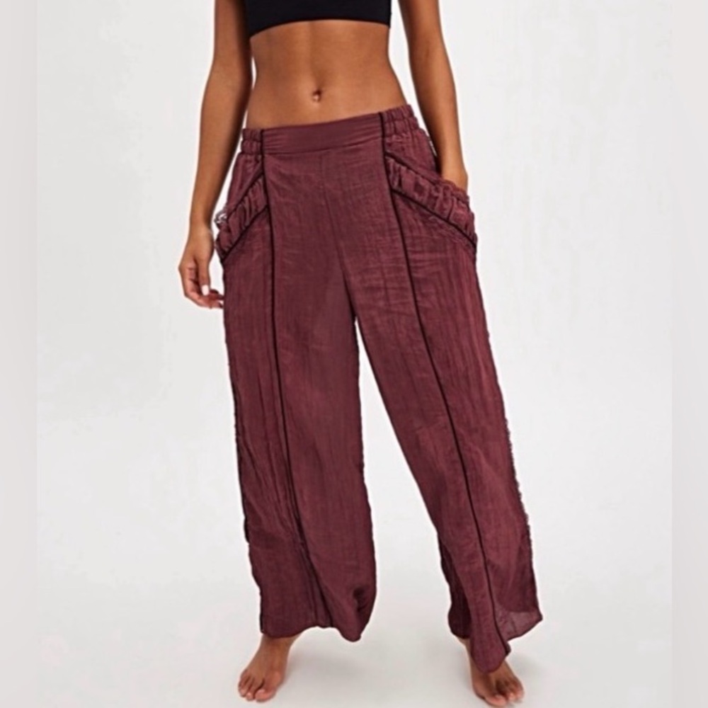 🚩NwT’s-$100 FREE PEOPLE Pretty Please Pants L Soft/Relaxed Pull-On High-Rise - Picture 7 of 10